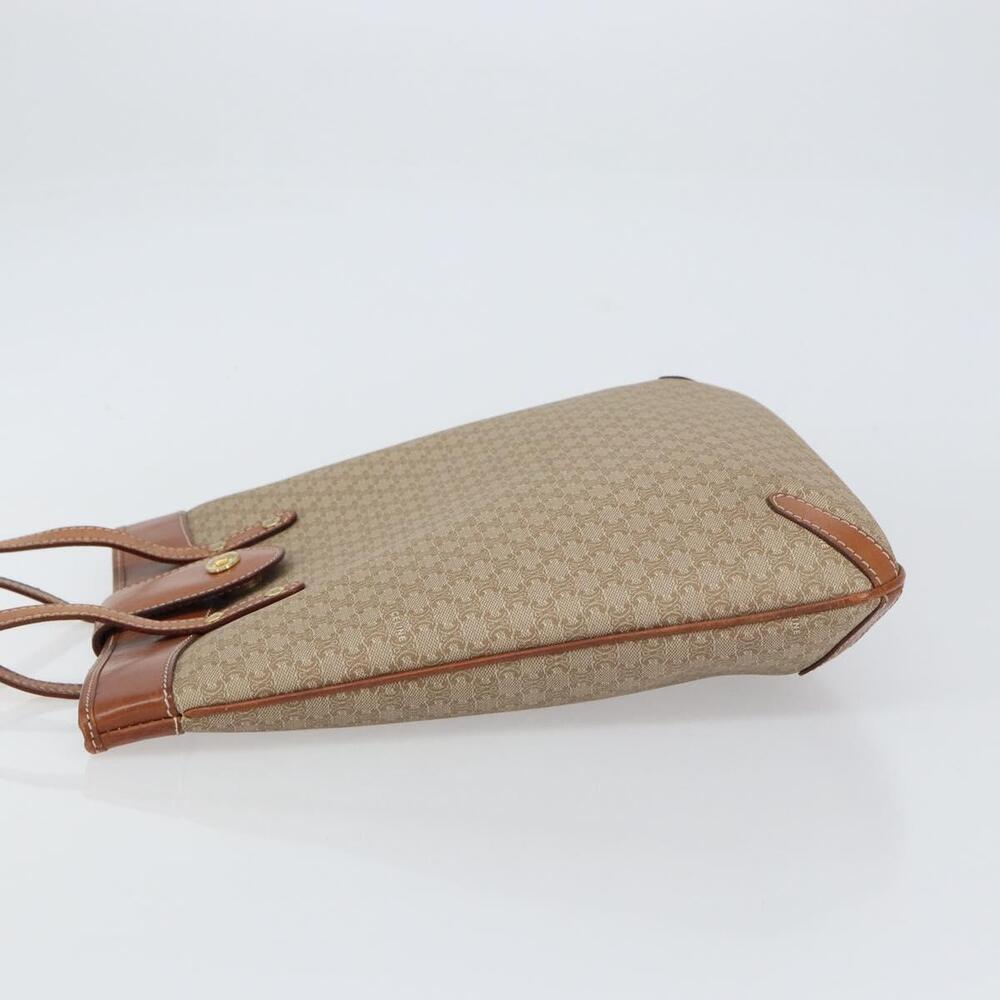 CELINE Macadam Canvas Tote Bag PVC Beige Gold Auth 156447 - Picture 4 of 16